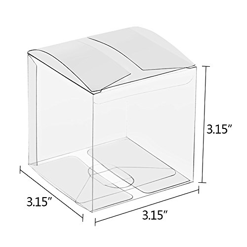 25/50/100 Packs Clear Gift Boxes, Clear Pvc Plastic Boxes Transparent Packing Box Favor Square Boxes For Thanksgiving, Christmas, Wedding, Party, Birthday, Candy, Coffee & Tea, Jewelry #TOP1