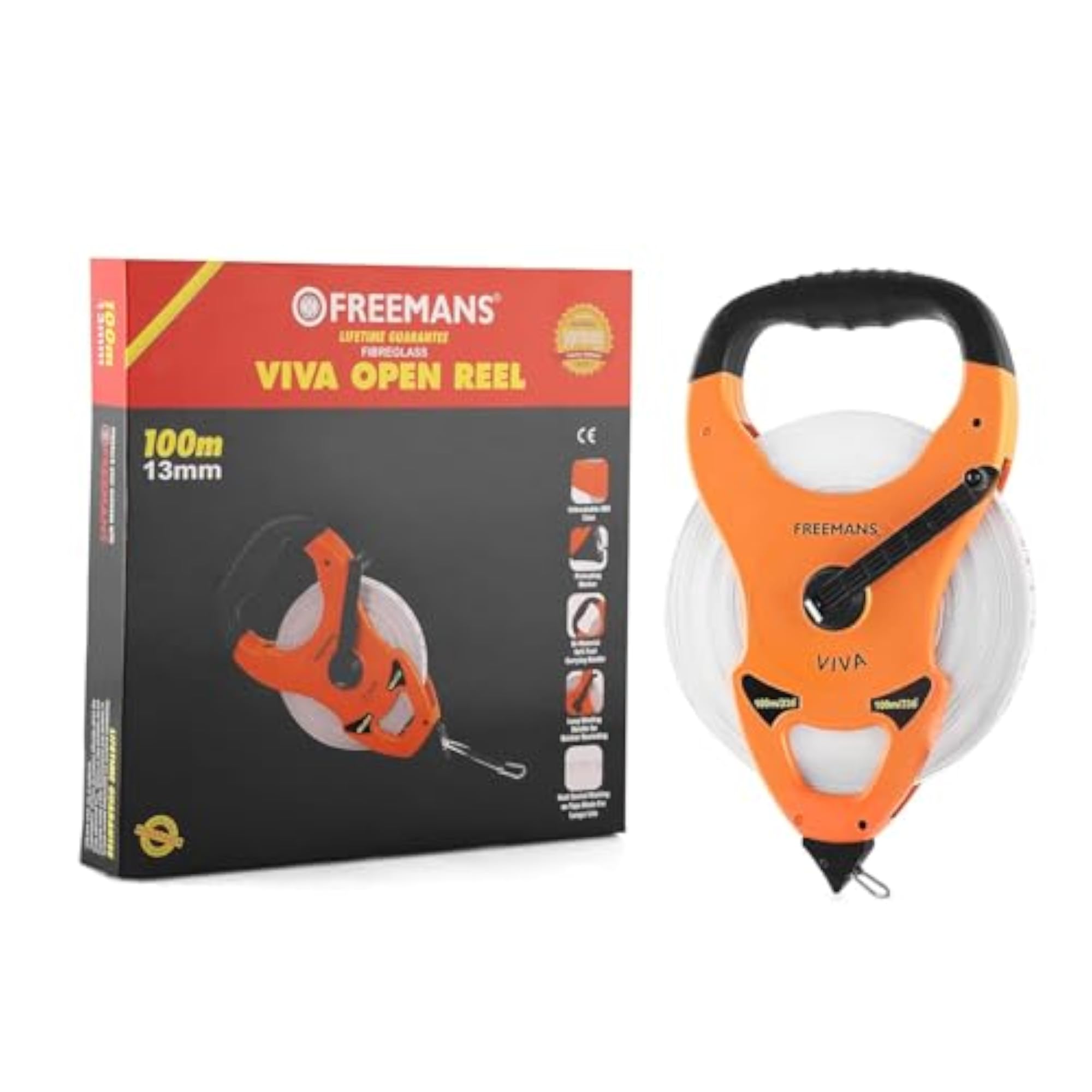 Viva Open Reel 100m Fibreglass Measuring Tape