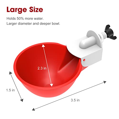 Mik-Nana Chicken Water Cups, Large Automatic Poultry Water Feeder Kit, Poultry Drinking Bowl Suitable for Chicks, Duck, Goose, Quail, Bunny and Turkey – 6 Pack