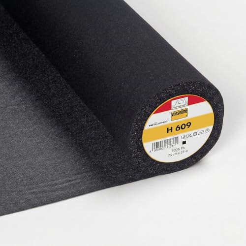 TISSIN | Vlieseline H609 – Entoilage Thermocollant Léger 100x75 Cm - Noir