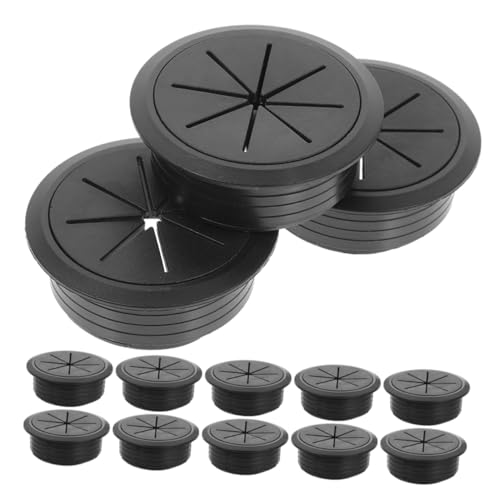 NULYLU 20pcs Grommet Base for Work Desk Desk Cable Wire Grommet Covers Round Wire Hole Plugs Plastic Cord Hole Covers for Cable Management Elegant Design for Desktop Organization