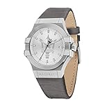 Funktionen: Zeit und Datum Herrenuhr, Potenza Kollektion, aus Edelstahl, Leder - R8851108018