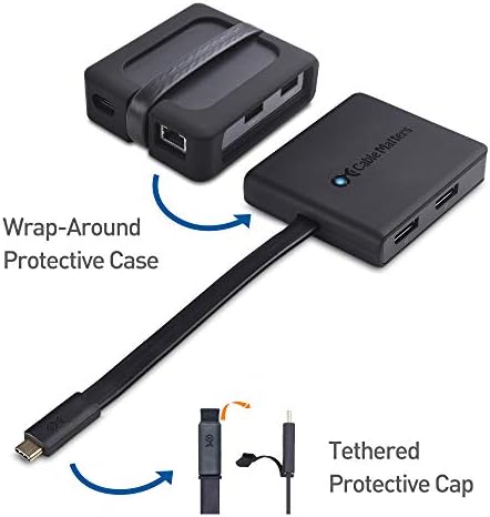 Cable Matters Dual Monitor USB C Hub (USB C Dock) with 2X 4K DP, 2X USB 2.0,480Mbps Ethernet, and 100W Charging for Windows - Thunderbolt 3 Port Compatible