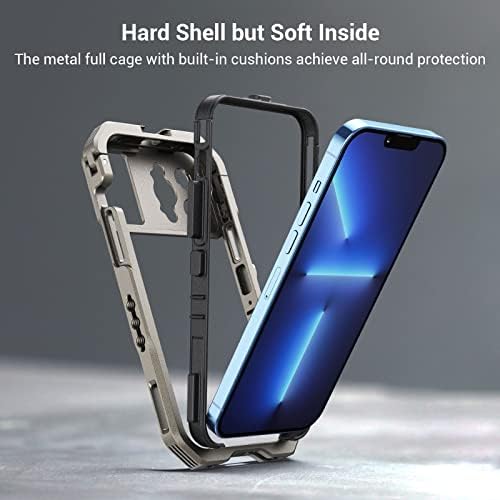 SMALLRIG Video Rig Kit for iPhone 13 Pro Max with Dual Handles, Aluminum Mobile Phone Stabilizer Kit with Cold Shoe, Smartphone Video Rig Set for Filmmaking/ Live Streaming/ Vlog 3604
