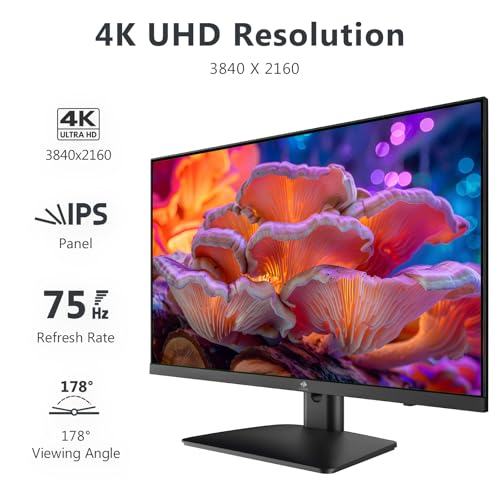 Z-Edge U27P4K 27-inch Gaming Monitor Ultra HD 4K, 60Hz Refresh Rate, 3840x2160 IPS LED Monitor, 300 cd/m², HDMIx2+DPx2, FreeSync Technology