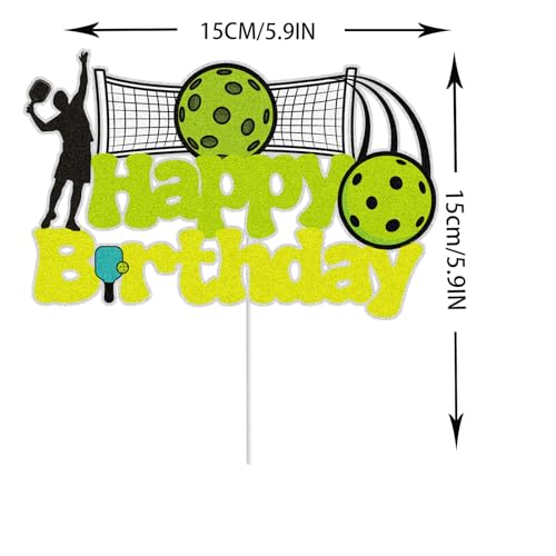 Ball Happy Birthday Cake Topper Green Glitter Cake Decorations ball Sports for Kid Boy Girl Men Sports Themed Birthday Party Supplies by HYYHXFS - Image 2