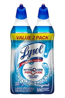 Lysol Toilet Bowl Cleaner Gel, for Cleaning and Disinfecting, Bleach Free, Ocean Fresh Scent, 24oz (Pack of 2)