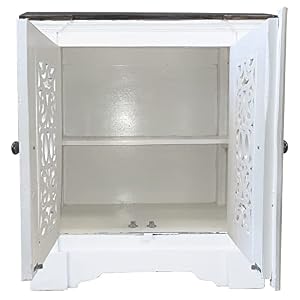 Sunset Trading Cottage Solid Wood Accent Two Doors with Storage | Distressed White/Driftwood Brown | Fully Assembled Cabinet, Whitewash | Raftwood Sunset Trading Cottage Solid Wood Accent Two Doors with Storage Distressed WhiteDriftwood Brown Fully Assembled Cabinet Whitewash Raftwood