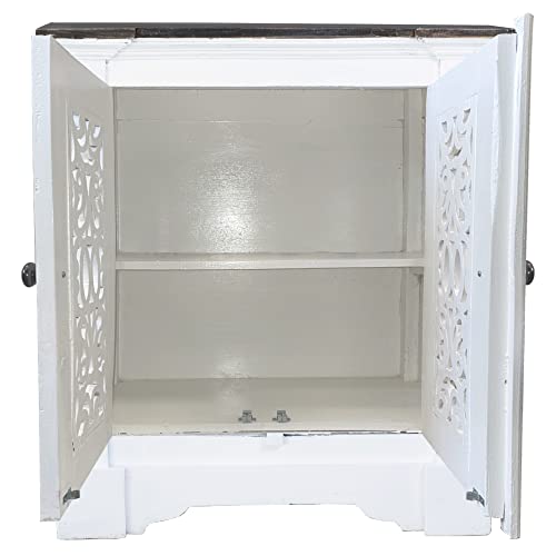 Sunset-Trading-Cottage-Solid-Wood-Accent-Two-Doors-with-Storage-Distressed-WhiteDriftwood-Brown-Fully-Assembled-Cabinet-Whitewash-Raftwood Sunset Trading Cottage Solid Wood Accent Two Doors with Storage Distressed WhiteDriftwood Brown Fully Assembled Cabinet Whitewash Raftwood