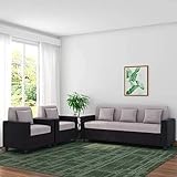 FURNY Herostyle 5 Seater 3+1+1 Sofa Set (Grey-Black) with Spacious Design | 36 Density Foam Soft & Comfortable Sofa Set