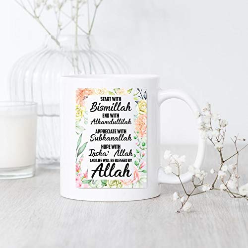 Dillo Lucky Store- Start with Bismillah/Mug/Islamic Mug/Islamic Gift/Bismillah Mug/Muslim Mug/Ramadan Gift/Muslim Coffee Mug/Gift for Muslim - Mug Coffee 11Oz90932