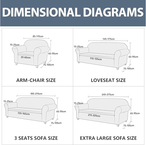 Miniatura 7 de Ystyle Funda Sofa 4 Plazas Ajustable, Fundas Para Sofa Elasticas, Funda De Sofa Anti Gatos Perros, Sofa Cover Con Reposabrazos, Jacquard Fundas Cubre Sofa Ntideslizante Lavable, Beige