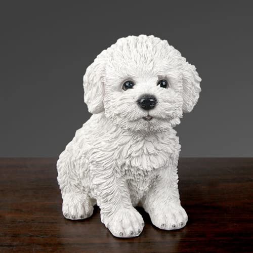 Imagen de Escultura decorativa de bichón frisé de simulación