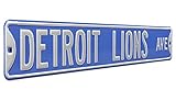 Fremont Die NFL Detroit Lions Ave, Metal Wall Decor- Large, Heavy Duty Steel Street Sign –...