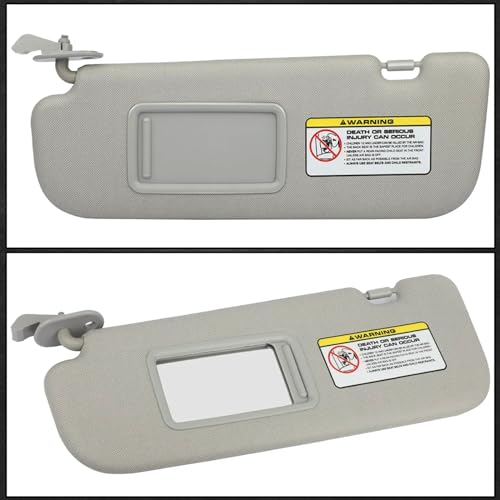 Gray Driver Left Side Sun Visor Replacement Compatible with 2011 2012 2013 2014 2015 Hyundai Elantra Replace 852103X000TX - Thumbnail 2