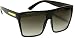Large Retro Style Square Aviator Flat Top Sunglasses Black