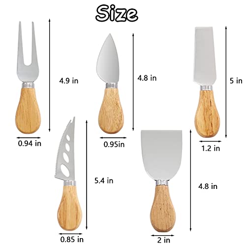 10 Pcs Cheese Knives Set,Stainless Steel Cheese Cutter Cheese Slicer With Wood Handle,Mini Cheese Knife Fork Shaver For Butter,Cheeses,Charcuterie Board Utensils #TOP1