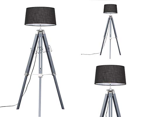 Supporto per lampada da terra con treppiede, finitura cromata, decorazione per la casa (senza paralume