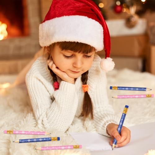 Lápices cortos de invierno Grafito 50 pzas con borrador miniatura 5