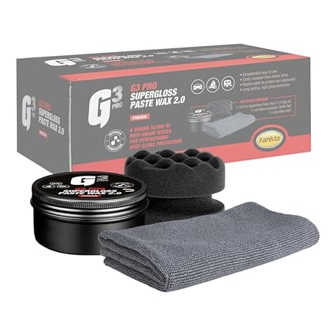 G3 Pro SuperGloss Paste Wax 2.0 - High Gloss Car Wax with Carnauba | Up to 6 Months Protection | Easy Application & Buffing | Includes Applicator Pad & Microfibre Cloth (7266) Cover