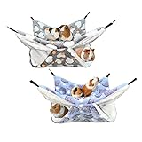2 Pieces Guinea Pig Rat Hammock, Bunkbed Guinea Pet Small Animal Hanging Hammock Hamster Ferret Cage