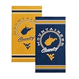 NORTHWEST West Virginia Mountaineers NCAA Homebreak Beach Towel 2 Pack 30 x 60 Inches