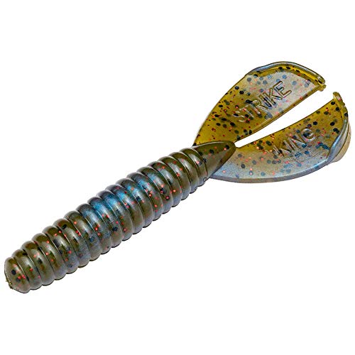 Strike King Rage Twin Tail Menace Fishing Lure, Blue Craw Red Flake