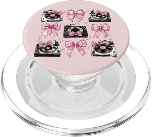 Coquette Bow Dj Disc Jockey - Tocadiscos para niña y mamá, color rosa PopSockets PopGrip para MagSafe