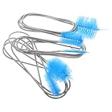 NAMOARLY 3 Stück Langes Abflussbürsten aus Edelstahl mit Doppelseitigen Bürsten für Effiziente Rohrreinigung in Bad und Küche zur Vermeidung von Verstopfungen