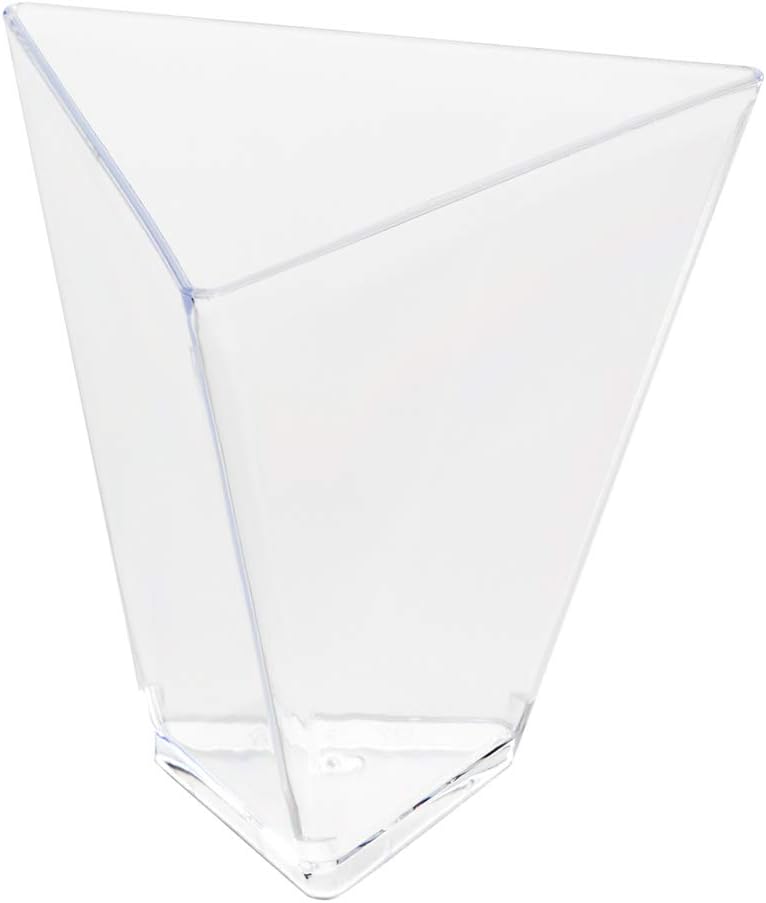 Restaurantware 3.5 Ounce Appetizer Cups 100 Disposable Dessert Cups - Premium Triangle Black Plastic Tasting Cups Serve Desserts Or Appetizers For Parties Events Or Occasions