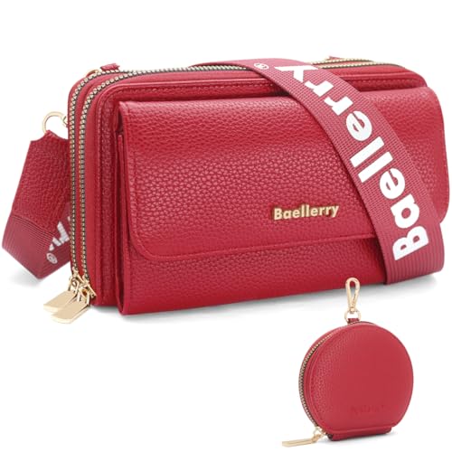 Sac bandoulière femme avec 8 emplacements de carte et bandoulière réglable en cuir PU