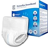R MOVE 10 mutande incontinenza uomo e donna assorbenti taglia M, pannoloni a mutandina unisex, mutandine adulto anziani, mutanda per adulti massima libertà di movimento (Confezione Singola, M)