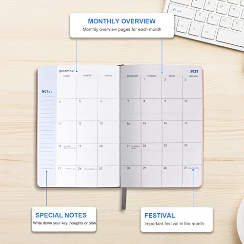 Honfersm Planner 2023-2024 Academic Year 18 Months Daily Weekly And Monthly Planners Agenda Calendar Notebook With 18 Monthly Tabs,Elastic Closure And Back Pocket,Hardcover,A5 Size - Black #TOP3