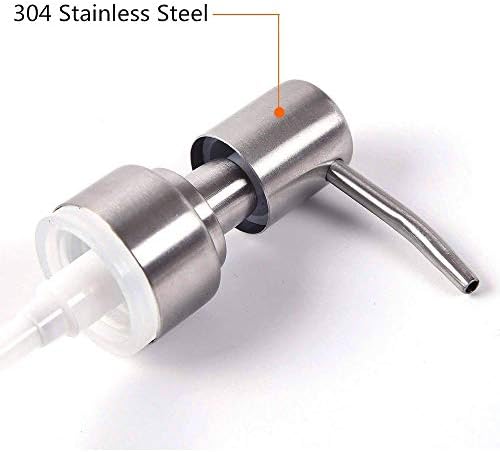 2 Pcs Dispenser Pump Head Stainless Smooth Pump Replacement Soap Pump for Kitchen Bathroom Worktop Bottles
