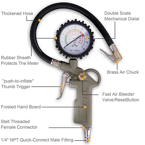 Ladfath TG-3-6 Tire Inflator With Pressure Gauge thumb #4