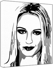 Jasmine Lynn (100% Original Painting. Not A Print ) Acrylic Paint On Deep Framed Canvas (60 x 50 x 1.8 cm) 3-Colour Black/Grey/White-image-15
