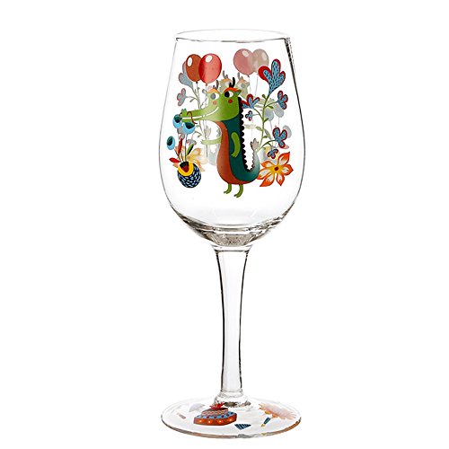 Choold Sunflower Artisan Painted Wine Glass Flower Print Wine Glasses Lead-Free Glasses Goblet For Party Wedding Christmas Gift #TOP2