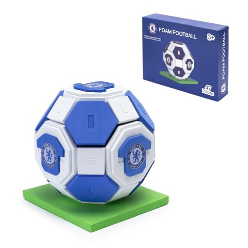 The Gift Scholars Chelsea FC Official Licensed 3D Foam Football Puzzle – 47-Piece Buildable Model for Ages 3+