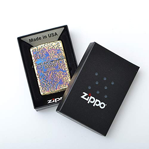 Zippo arabesco 2GI-Z5KARA chapado en oro oxidado y grabado de 5 lados Japan Limited 6