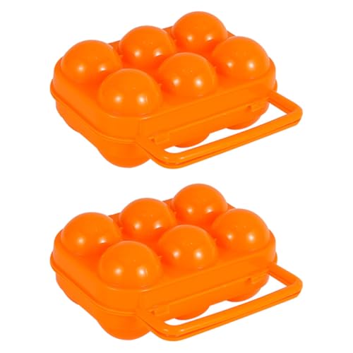 Bandejas para almacenar huevos de plástico portátil de 6 compartimentos para camping y viaje