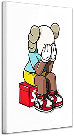 Kaws アートパネル オープニング 暴力的なクマ 飾り絵 ポスター 壁掛け アートフレーム モダン 木枠付きの完成品 印刷された B 絵画 インテリア部屋飾り アートボード インテリア 40cmx60cm