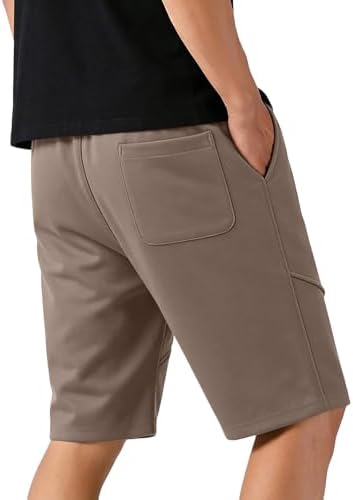 Mens Shorts 2026 Casual Drawstring Lightweight Work Athletic Gym Shorts Lounge Elastic Waist Summer Beach Sweatpants Mens Shorts Brown Large — view 5