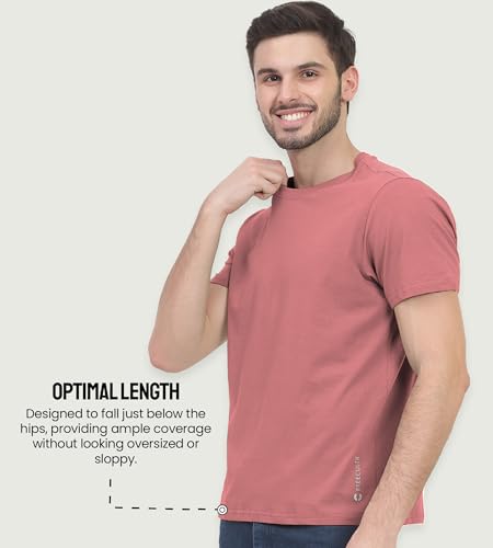 Image of Freecultr Truly Classic Organic Men's Cotton T-Shirt | Solid Round Neck Half Sleeve | Plain Stylish t Shirts | Regular Fit | Casual Comfortable T Shirt for Man