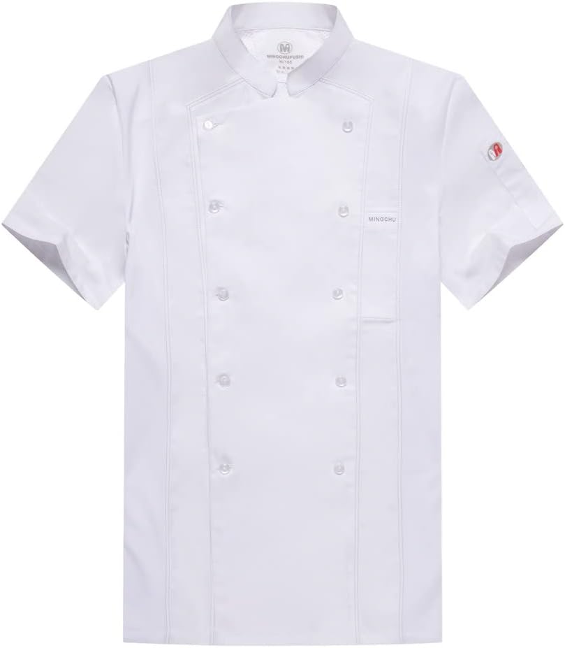 Chef Clothes Double Breasted Kitchen Classic Unisex Classic Chef Coat Personalized Customized Chef Jacket (Color : White, Size : 3X-Large)