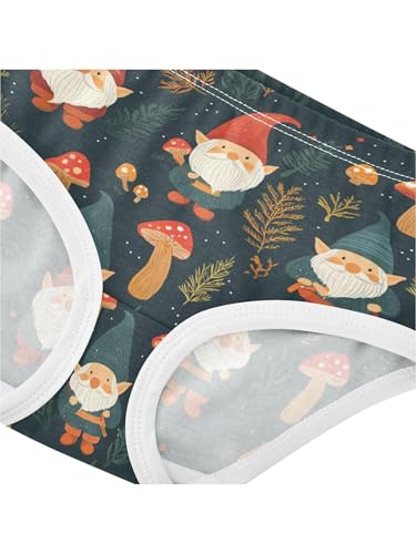 ZZKKO Gnomes and Forest Leaves Mushrooms Girls Underwear Toddler Panties for Girls Comfort Brief Size 2T4