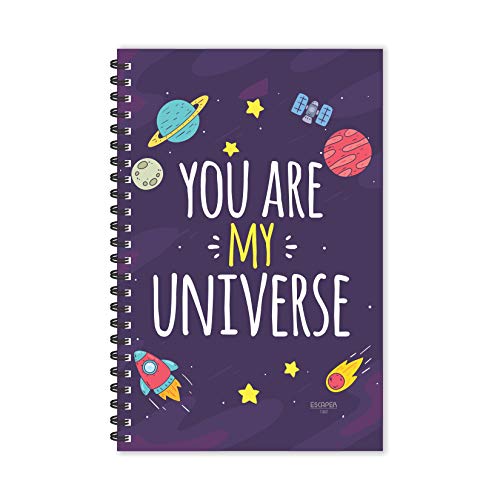 ESCAPER You are My Universe (Ruled – A5 Size – 8.5 x 5.5 inches) Designer Diary, Gift Diary, Couple Diary, Love Quotes Diary