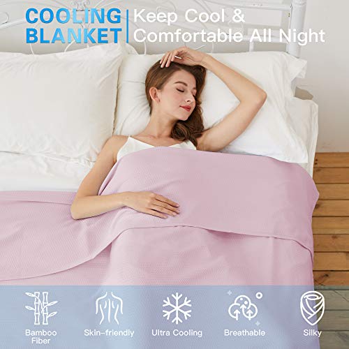 Amyhomie Cooling Blanket, 100% Bamboo Blankets For Hot Sleepers, Keep Adults/Children/Babies Cool On Warm Nights, All Season Couch Bed Blankets With A Laundry Bag (Light Purple, 79×91) #TOP1