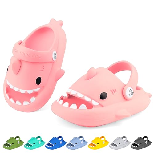 Image of Kids Shark Cloud Slides | Boys Girls Slip On Sandals | Toddler Beach Slippers | Youth Fish Flip Flops Pool Shower Shoes