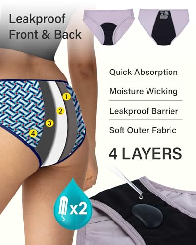 Image of Neione Period Underwear for Women & Teens, High-Cut Cheeky Bikini Panties