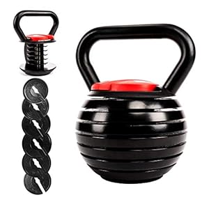 Adjustable Kettlebell with 7 Weight Levels from 10-40 lbs. Perfect for Abs, Arms, Legs, & Back Workouts [Victor Fitness VFAKB40]
